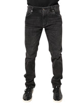 Dolce & Gabbana Gray Washed Cotton Skinny Denim Jeans -   -  Dolce & Gabbana.